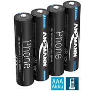 Pile (4 pièces) de téléphone ANSMANN AAA 800mAh NiMH 1.2V - rechargeable avec faible autodécharge idéale pour les téléphones sans