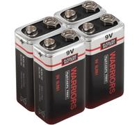 Pile 9V Alcaline - Lot de 4 Piles 9V Longue Durée Type 6LR61 / 6F22 - Bloc Pile pour Détecteurs de Fumée, Jouets, Télécommandes, Appareils Électroniques