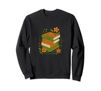 Pile à Livres Florale Vintage, Style de Lecture d'automne, rétro et Confortable Sweatshirt