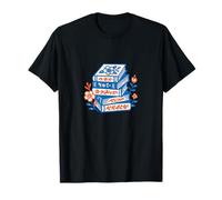 Pile à Livres Florale Vintage, Style de Lecture d'automne, rétro et Confortable T-Shirt