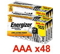 Pile AAA LR3 Energizer lot de 48 piles AAA LR03 alcaline 1.5V pack économique