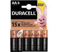 Pile alcaline 1,5 V LR6/AA - 6 pcs. Duracell