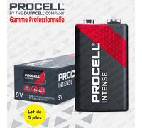 10 Piles Alcalines 9V / 6LR61 Duracell Procell Intense