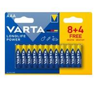 VARTA Piles AAA, lot de 12, Longlife Power, Alcalines, 1,5V, adaptées aux jouets, souris sans fil, lampes de poche, Made in Germany