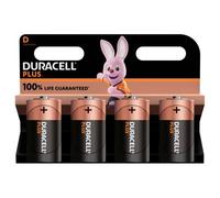 Pile alcaline D - LR20 Duracell Plus 1,5V - Blister de 4 piles
