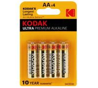 Pile alcaline LR6 AA AM3 1,5V KODAK ULTRA Blister de 4 piles (Vendu par 20)