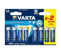Pile Alcaline Varta LR6 AA 1,5V High Energy [8 pcs]