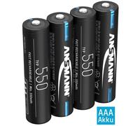 Pile ANSMANN AAA 550mAh NiMH 1.2V - rechargeable avec faible auto-décharge, pour télécommande, lampe de jardin, etc. (4 pièces)