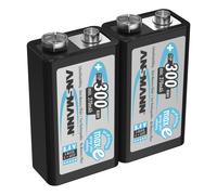 Pile ANSMANN bloc 9V 300mAh NiMH 1,2V ¿ 1000x rechargeable (lot de 2)