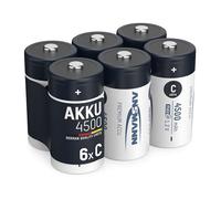 Ansmann Pile C 4500 mAh NiMH 1,2 V – haute capacité, faible autodécharge – Lot de 4