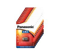 Pile au lithium cylindrique CR2 de Panasonic pour les appareils légers à forte consommation d'énergie tels que les détecteurs de fumée, les systèmes d'alarme anti-intrusion, les lampes frontales, les caméras, 3 V, paquet de 10 (10 piles)