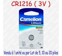 Camelion Pile bouton CR1216/5034LC Lithium 3V – Lot de 5