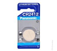 Pile bouton lithium blister CR2412 PANASONIC 3V 100mAh
