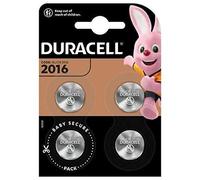 Pile bouton lithium Duracell spéciale 2016 3 V, pack de 4 (DL2016/CR2016), conçue pour une utilisation dans les porte-clés,