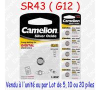 Pile Bouton LR Alcaline 1,5V : AG0 LR63 LR521 379 SR521 : lot de 2, 10, 20 ou 50
