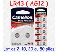 Pile Bouton LR Alcaline 1,5V : AG5 LR48 LR754 393 ( lot de 2, 10, 20 ou 50 )
