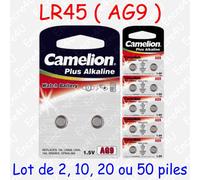 Pile Bouton LR Alcaline 1,5V : AG5 LR48 LR754 393 ( lot de 2, 10, 20 ou 50 )