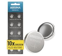 Absina Pile bouton SR920SW (371) 1,55 V oxyde d'argent étanche longue durée – Lot de 10