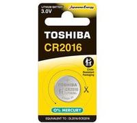 Toshiba Pile CR2016 Bouton, Batterie Lithium 3V, Ultra Longue Durée, 10 Ans de Conservation, sans Mercure, Idéale pour Télécommandes, Airtag, Calculatrices, Clés de Voiture, 40700104