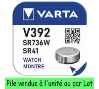 Varta Pile oxyde d'argent pour montres V392 (SR41) – décharge élevée