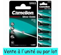 Camelion Pile bouton AG0 LR63 LR521 379 SR521 - Alcaline 1,5V - Lot de 2, 10, 20 ou 50
