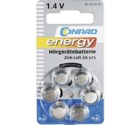 Pile Bouton Za 675 Zinc-air Conrad Energy 630 Mah 1.4 V 6 Pc(s)