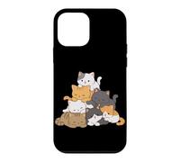 Pile Cats Anime Cat Mountain Tas de Chats Kawaii Chibi Kitty Coque pour iPhone 12 Mini