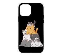 Pile Cats Anime Cat Mountain Tas de Chats Kawaii Chibi Kitty Coque pour iPhone 12 Mini