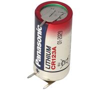 Pile CR123A avec 3 connexions print 2 contacts print + 1 contact print, tension 3 volts, pas 10mm