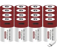 Pile CR2 rechargeable par USB, capacité 600mAh, tension 3,7V, 16 pièces