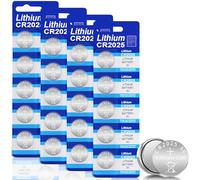 Pile CR2025, Lot de 20 Piles CR 2025 Lithium 3V Pile 2025 pour clés électroniques, Montres de Sport, Lunettes 3D,Voitures-Jouets, calculatrices, balances électroniques, télécommandes de télévision