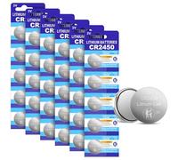 Pile CR2450 3V Lithium, Lot de 30 Pile 2450 Bouton Piles CR 2450 Longue Durée pour Une Utilisation dans Les Porte-clés, Petites Télécommandes, Balances, Objets Connectés, Capteurs, Appareils Médicaux
