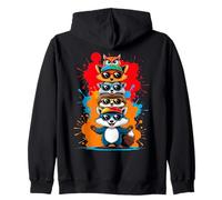 Pile d’Animaux Amusants Graphique Splash Sweat à Capuche