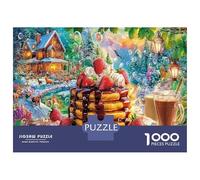 Pile de crêpes aux Baies 1000 Pièces Puzzle Premium Art culinaire Pack Puzzle Carton Solide - DIY Familial Amusant, Belle Déco, Cadeau D’Anniversaire pour Les Passionnés 38x26cm/1000pcs