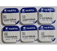 Pile de montre bouton varta 303 SR44SW 1.55v lot 6 piles - Varta, 303, SR44