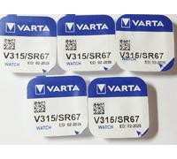 Pile de Montre Bouton varta 315 SR67SW 1.55v lot 5 Piles - Varta, 315, SR67