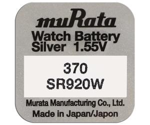 Pile de montre MURATA 370 (SR920W) - Oxyde d'argent sans mercure - Tension 1.55 V