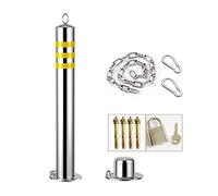 Pile de stationnement de barrière de stationnement, poteau de barrière de stationnement en acier inoxydable, pile de sécurité de voie de stationnement d'intercepteur de verrouillage amovible (76 × 750