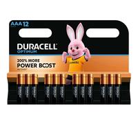 DURACELL AAA Optimum Piles Alcalines (Lot de 12) 1.5V, LR03