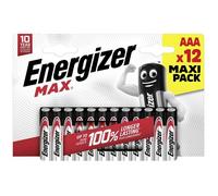 Energizer Piles Max Micro (AAA) alcalines au manganèse 1,5 V - Lot de 12