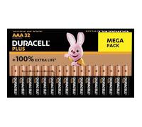 Duracell Piles micro AAA Plus BP32 – Alcalines 1,5 V – Lot de 32