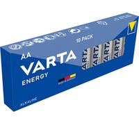 VARTA Piles AA, lot de 10, Energy, Alcalines, 1,5V, emballage recyclé à 80%, pour des besoins de base simples, Made in Germany