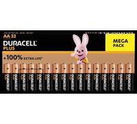Duracell Plus BP32 Mignon (AA) Lot de 32 Piles alcalines au manganèse 1,5 V Plus-AA BP32