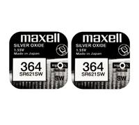 Pile montre SR621SW 364 MAXELL Oxyde d'argent 1,55V V364 D364 SR60 lot de 2 piles pour montre, péremption éloignée, capacité 23mAh