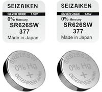 Pile Montre SR626SW (377) - Lot de 2 Piles Bouton - 1.55V - pour Montres Standards