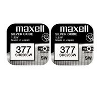 Pile montre SR626SW 377 MAXELL Oxyde d'argent 1,55V 377 SR66 SR626 lot de 2 piles, péremption éloignée, capacité 28mAh