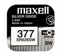 Pile montre SR626SW 377 MAXELL Oxyde d'argent 1,55V V377 D377 BA 280-39 SR626 SR66 capacité 28mAh, date de péremption éloignée