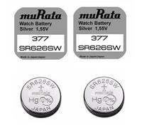 Pile montre SR626SW 377 MURATA (Sony) Oxyde d'Argent 1,55V SR66 AG4 capacité 26mAh, lot de 2 piles, date de péremption éloignée