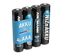 Pile nickel-zinc ANSMANN AAA 1,6V 900mWh (550mAh) pile micro NiZn/Ni-Zn AAA batteries rechargeables AAA - remplacement pour batteries jetables 1,5V (lot de 4)