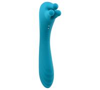 Pile ou Face Évolué - vibromasseur double extrémité rechargeable (bleu)